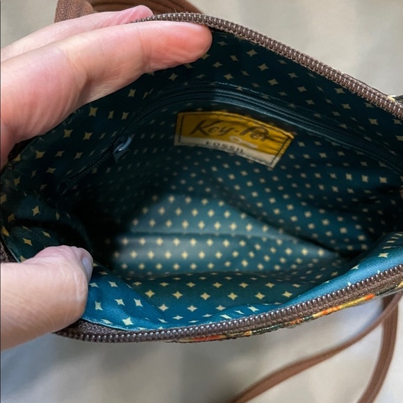 Fossil Key-Per Multicolor Floral Leather Crossbody Bag - Picture 9 of 11